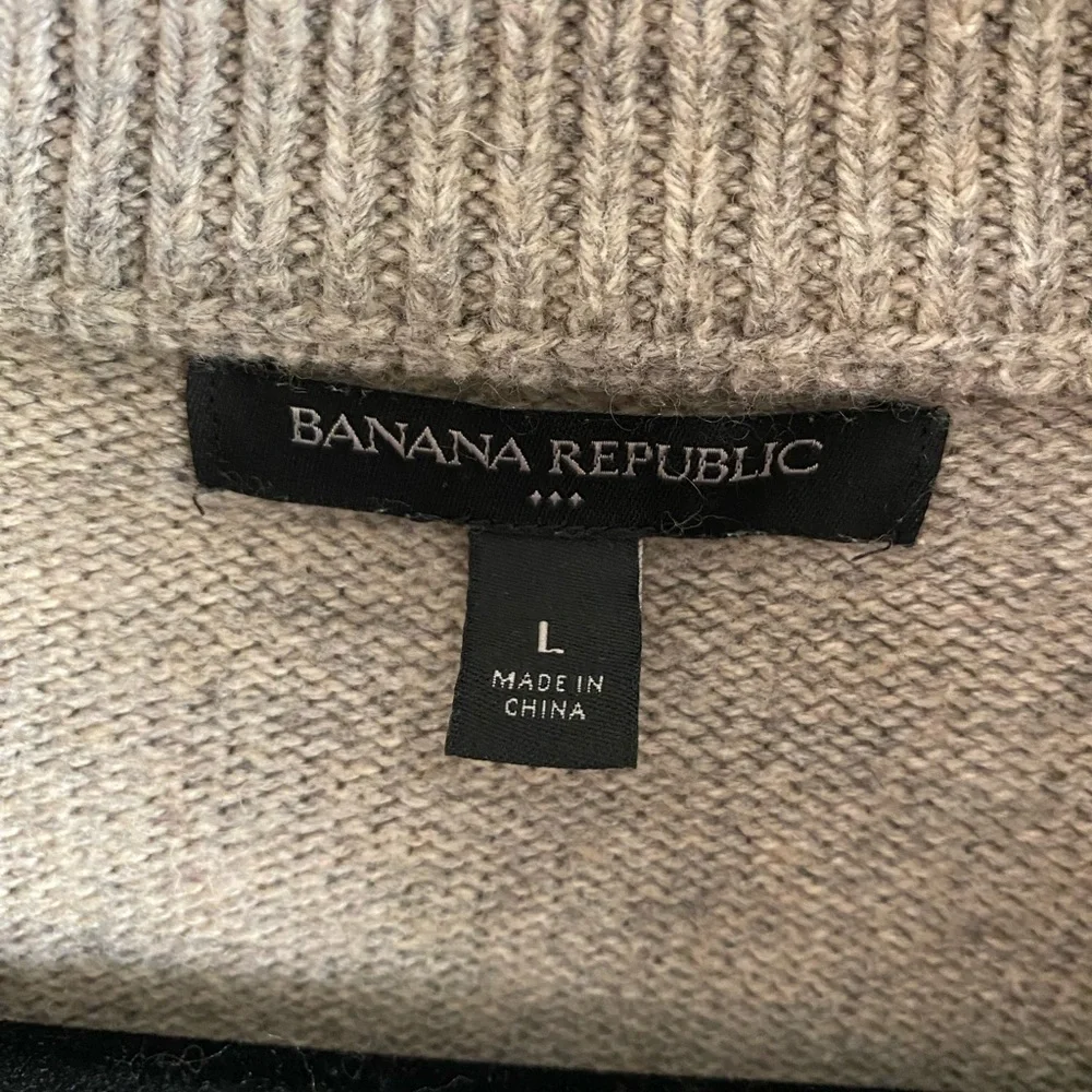 Banana Republic Men's Tan Zip-Up Sweater‎ Grandpacore Fisherman Preppy